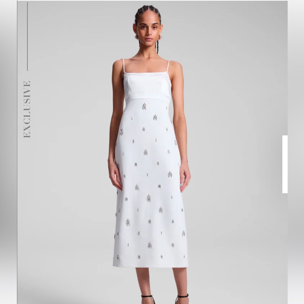A.L.C. Alana Embellished Midi Dress - White - Size 8